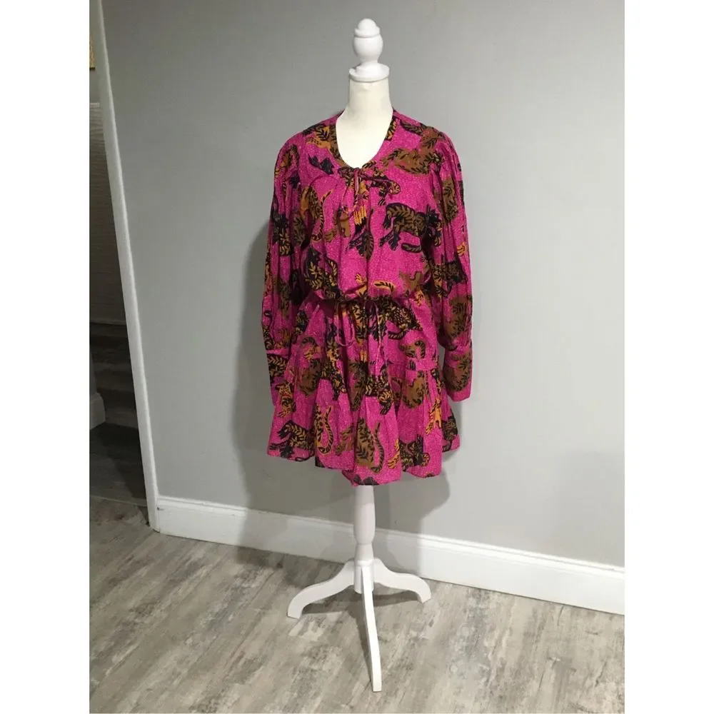 Farm Rio Pink Wild Leopards Minidress Size Large NWT - Picture 8 of 10